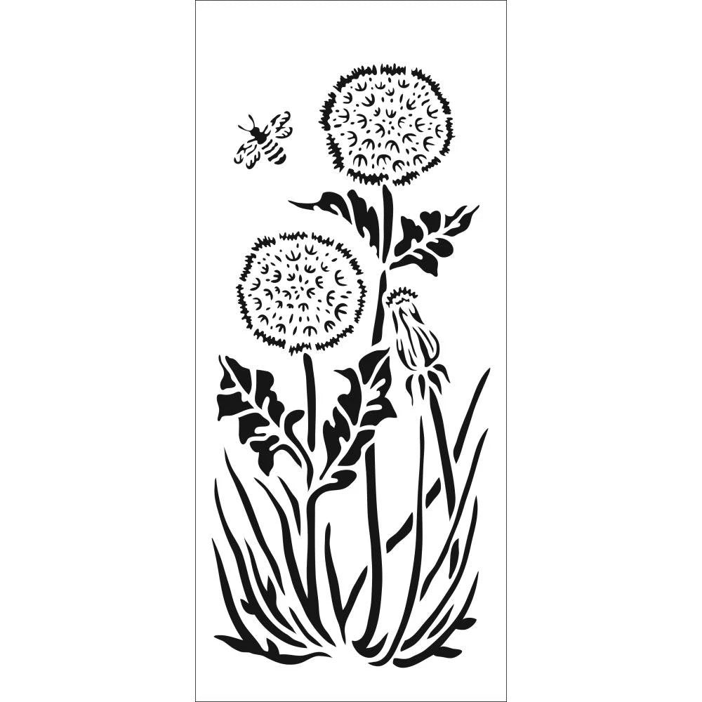 TCW The Crafter's Workshop DANDELION PUFFS Slimline 4x9 Stencil #TCW2327