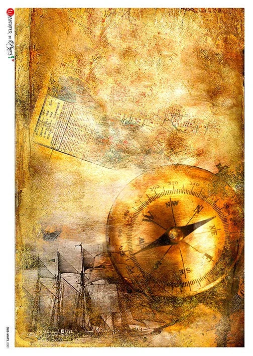 Paper Designs OLD MAPS 0001 A4 Decoupage Rice Paper