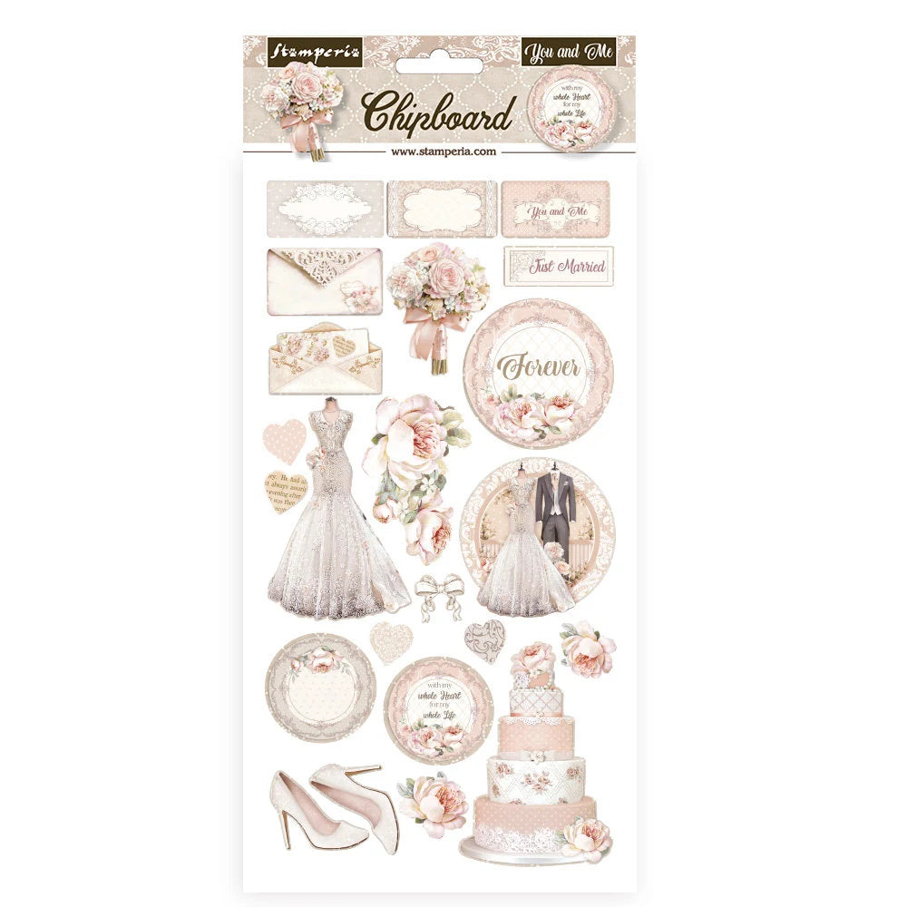 Stamperia YOU AND ME Adhesive Chipboard 6X12