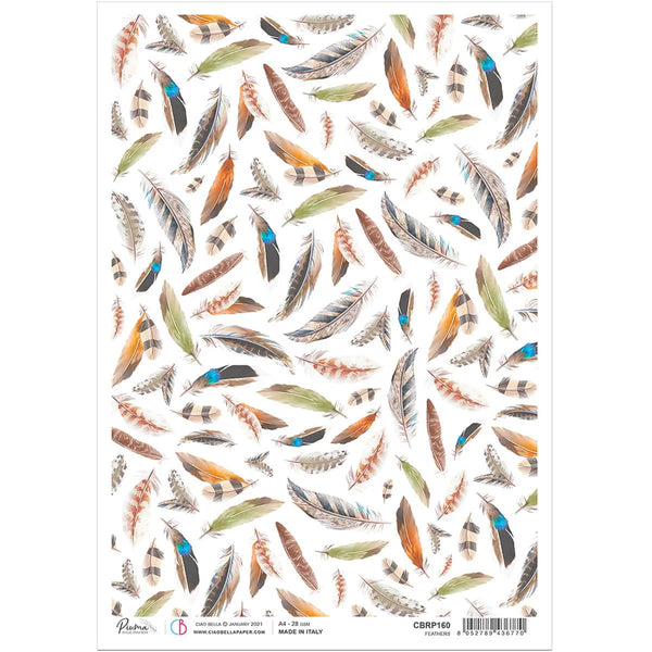 Ciao Bella FEATHERS Rice Paper A4 Mixed Media CBRP160