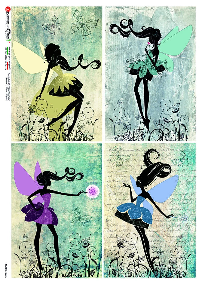 Paper Designs FAIRIES A4 Decoupage Rice Paper FAIRIES 0075