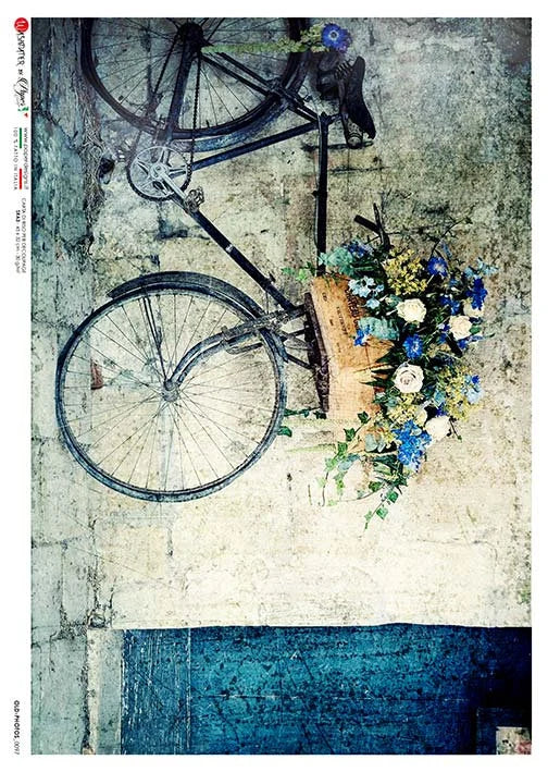 Paper Designs Old Photos BICYCLE A4 Decoupage Rice Paper #OLD PHOTOS 0097