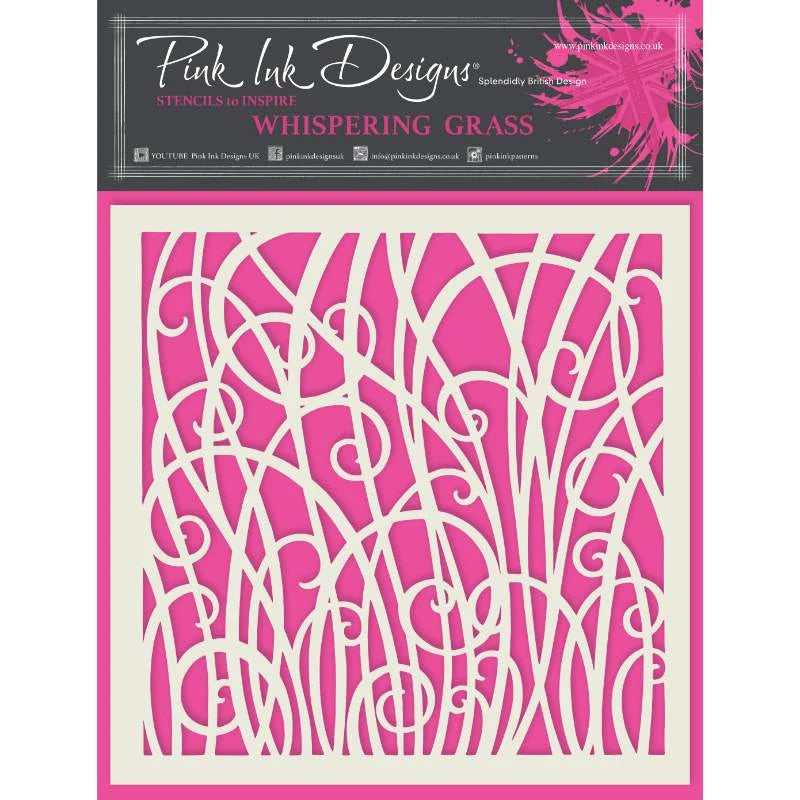 Pink Ink Designs Craft Stencil WHISPERING GRASS 7