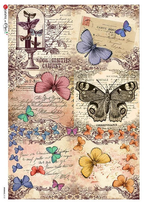 Paper Designs BUTTERFLY A4 Decoupage Rice Paper ANIMALS 0122
