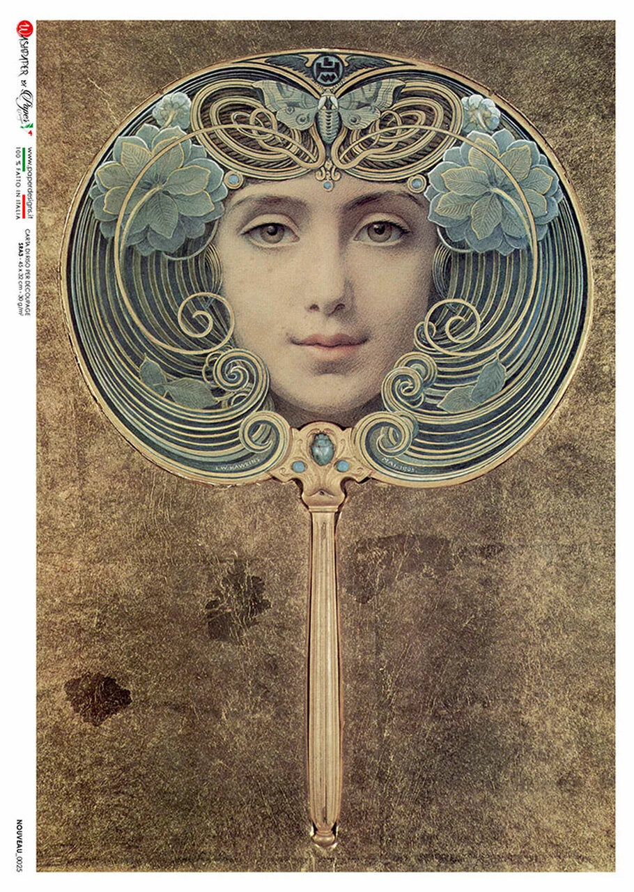 Paper Designs FACE On MIRROR A4 Decoupage Rice Paper  NOUVEAU 0025