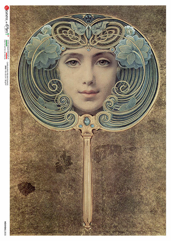 Paper Designs FACE On MIRROR A4 Decoupage Rice Paper  NOUVEAU 0025