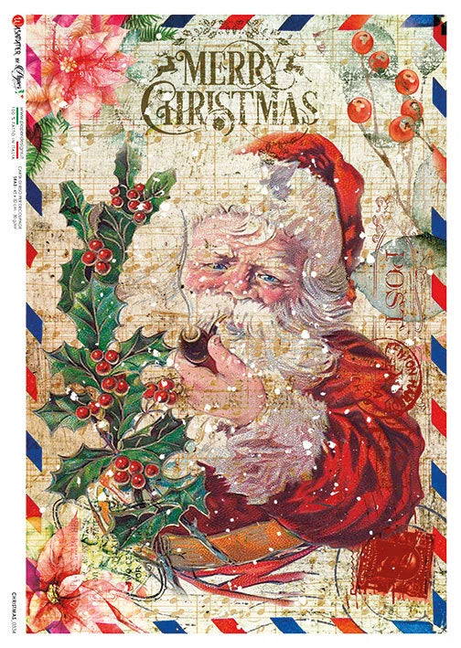 Paper Designs CHRISTMAS SANTA A4 Decoupage Rice Paper #CHRISTMAS 0334
