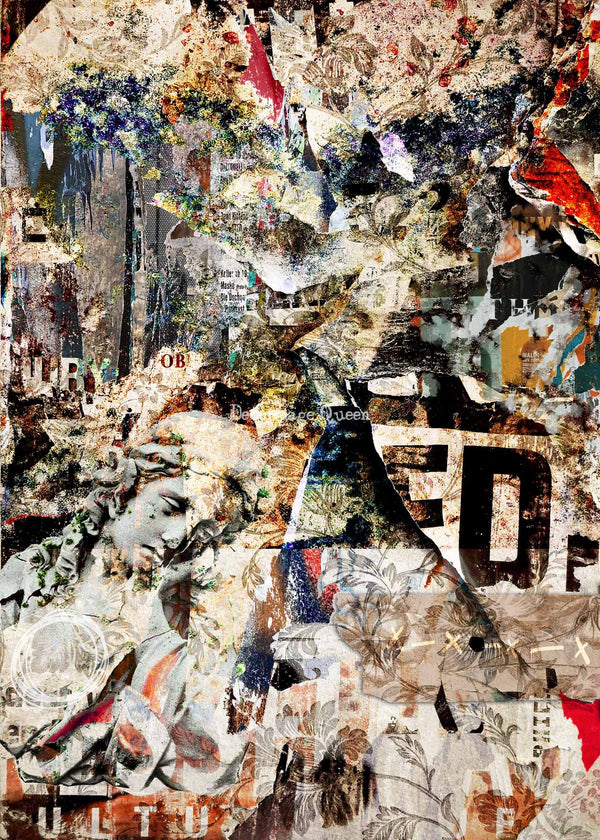 Decoupage Queen Andy Skinner TATTERED and TORN  A4 Rice Paper #DQRP271 - last three