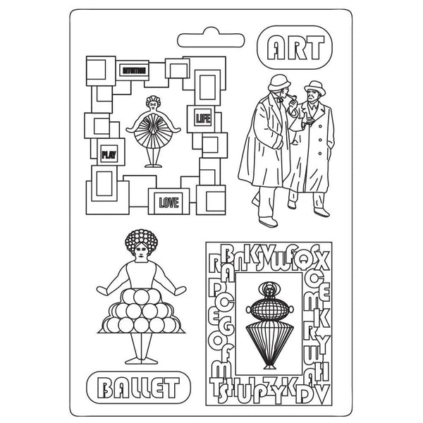 Stamperia- BAUHAUS ART BALLET  Soft Mould A4   Cold Pour #K3PTA4544