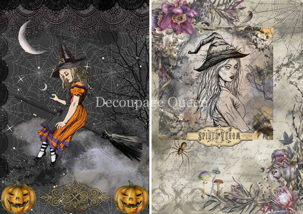 Decoupage Queen Forest Lore TWO WITCHES A4 Rice Paper #DQRP0303