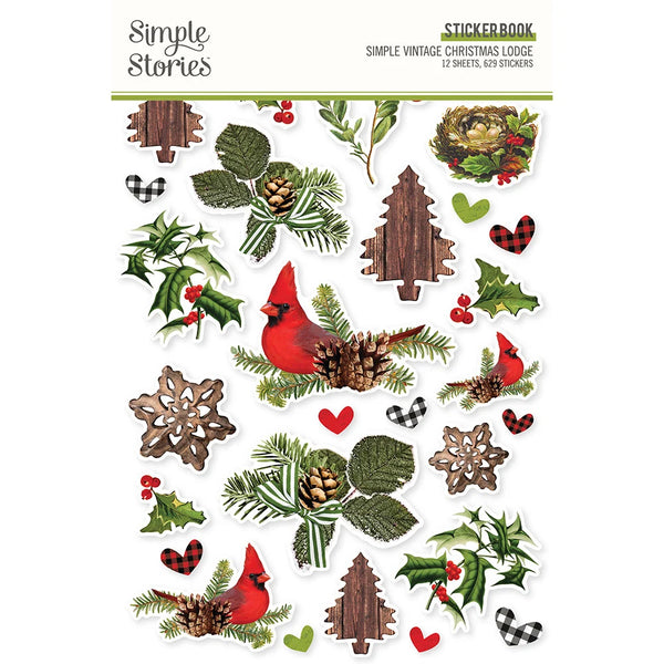 Simple Stories Simple VINTAGE CHRISTMAS LODGE Sticker Book #18424