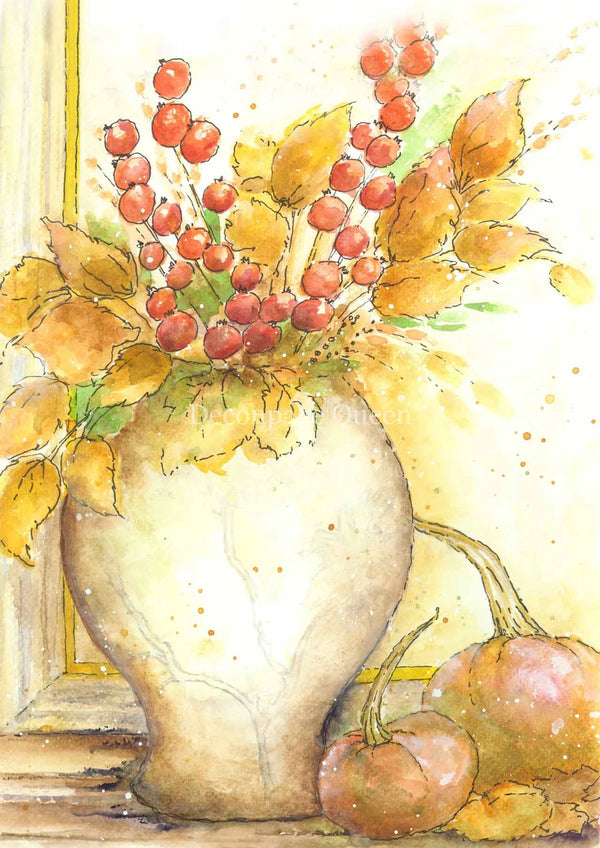 Decoupage Queen Ellen J Goods GATHERED LEAVES A4 Rice Paper DQRP_0298 (Retired)