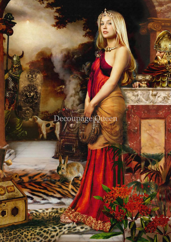 Decoupage Queen Howard David Johnson CELTIC WARRIOR QUEEN Boudica  A4 Rice Paper DQRP_0337 Retired 7.20.24