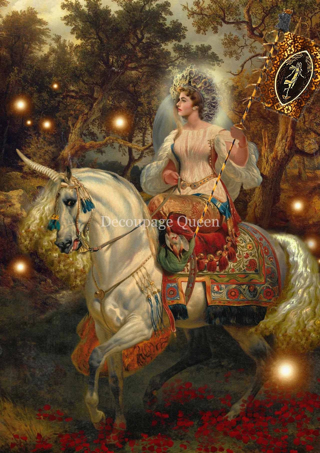 Decoupage Queen Howard David Johnson YE FAIRIE QUEENE  A4 Rice Paper DQRP_0341 Retired 7.20.24