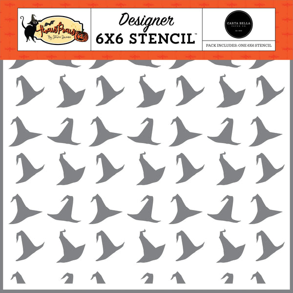 Carta Bella Hocus Pocus WITCH HAT 6x6 Stencil Paint Mixed Media #HP153035