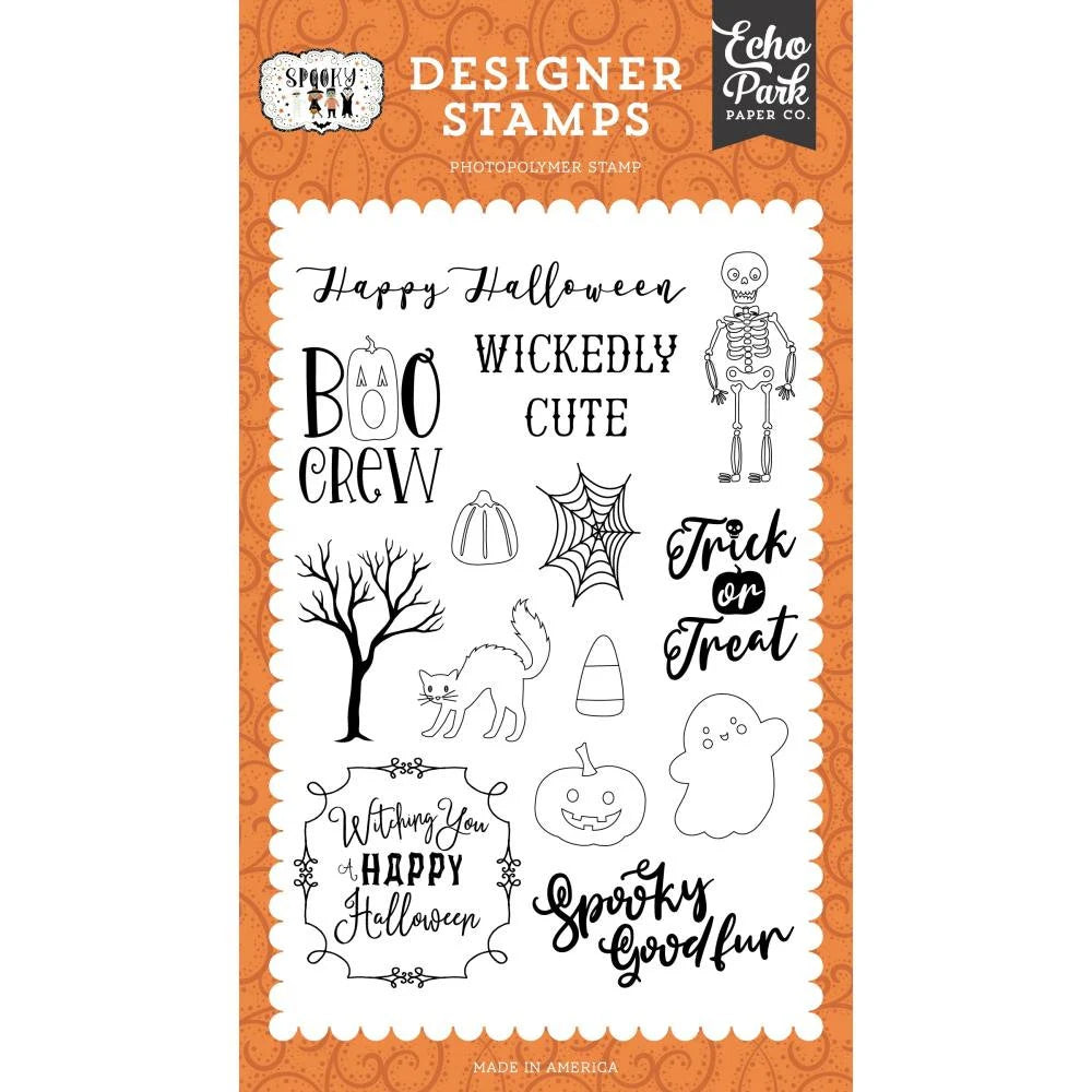 Echo Park SPOOKY WICKEDLY CUTE 4X6 Clear STAMPS #SPO284045