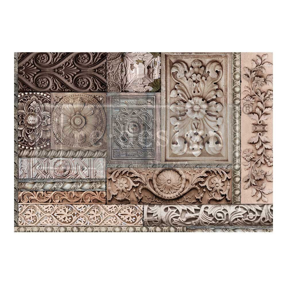 Re-Design with Prima CARVED STONEWORK A1 Decoupage FIBER 23.4