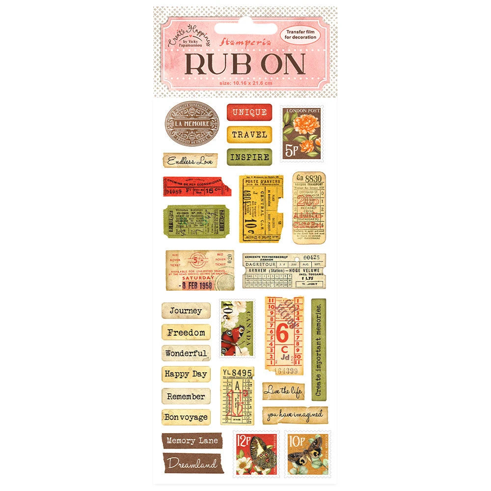 Stamperia CREATE HAPPINESS LABELS Rub On 4