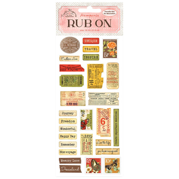 Stamperia CREATE HAPPINESS LABELS Rub On 4" x 8.5"  #DFLRB13