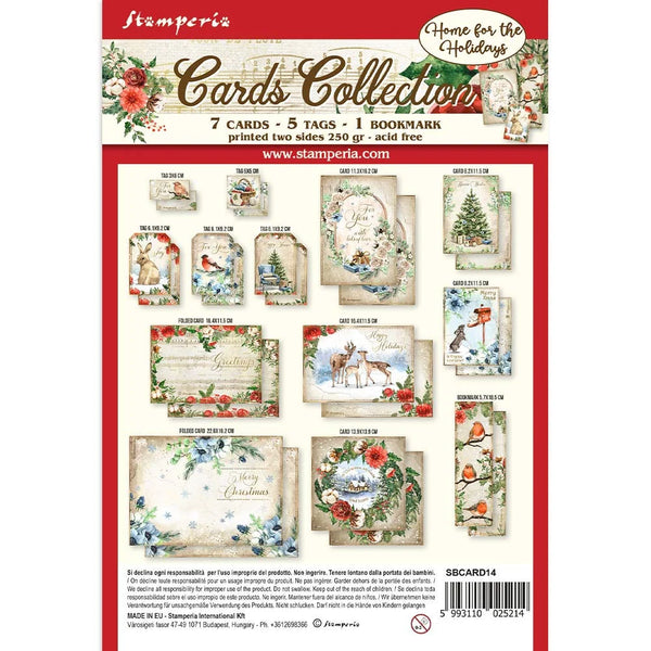 Stamperia Romantic HOME for the Holidays Christmas 7 Cards 5 Tags 1 Bookmark Ephemera #SBCARD14