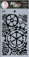 Ciao Bella GEARS Texture Stencil 5" x 8"- #MSB013