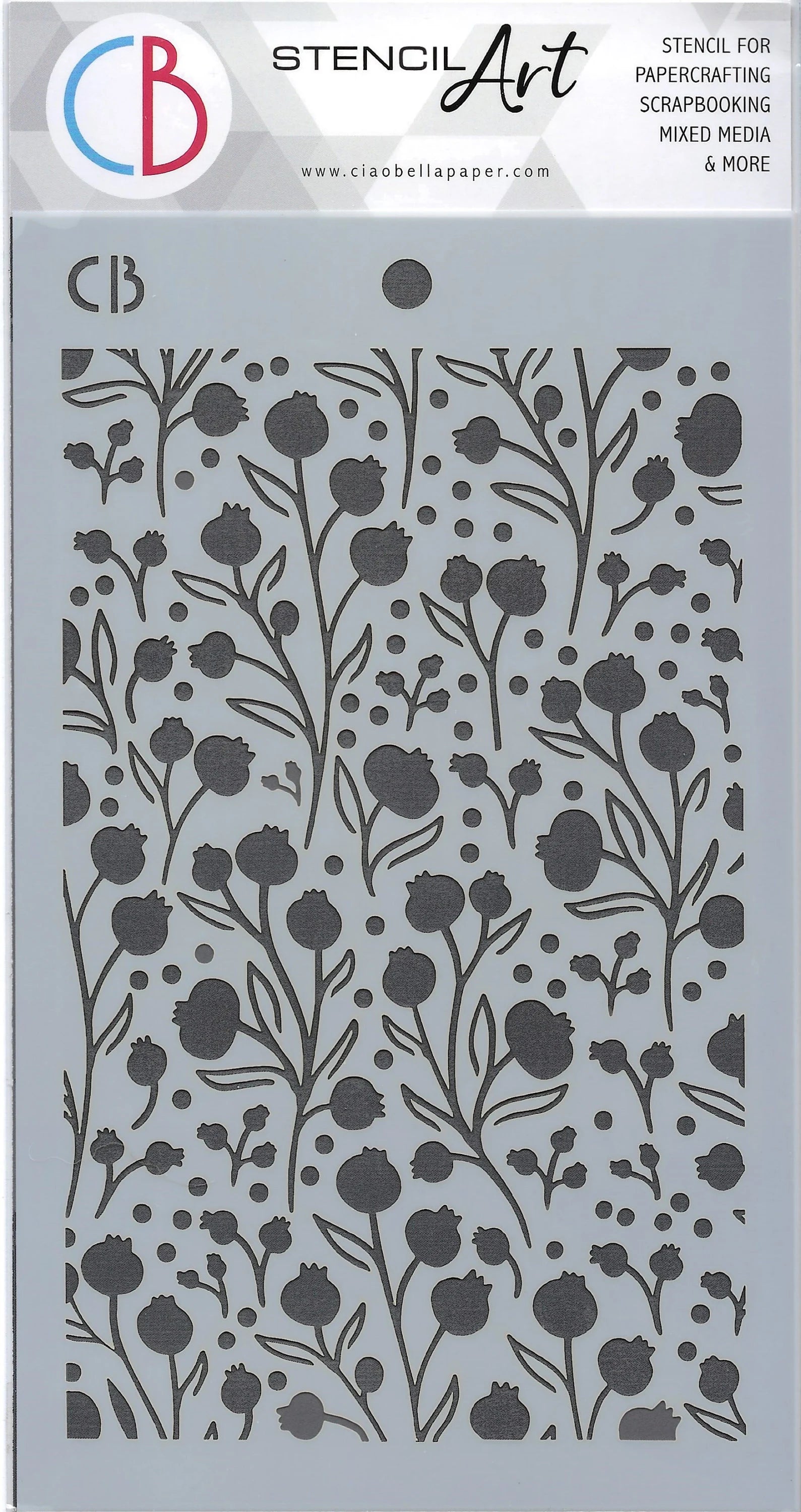 Ciao Bella WINTER BERRIES Texture Stencil 5