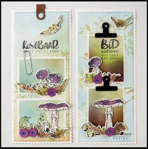 Marianne Design Tiny's MUSHROOMS Hedgie Stamp & Die Set #TC0886