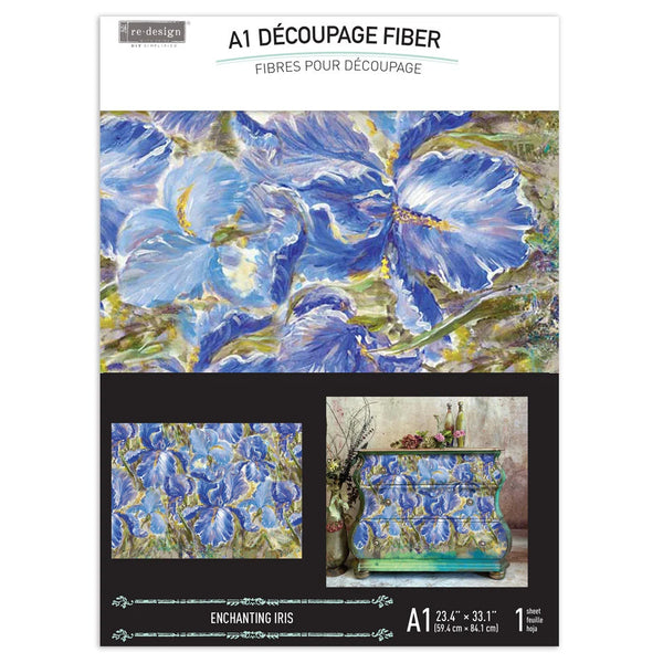 Re-Design with Prima ENCHANTING IRIS A1 Decoupage FIBER 23.4" x 33.1" #660574