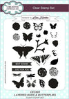 Creative Expressions LAYERED BUDS & BUTTERFLIES Clear A5 Stamp Set 25 pieces #CEC893
