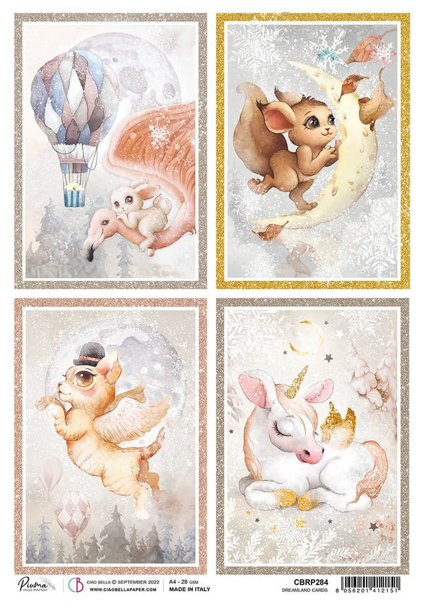 Ciao Bella DREAMLAND CARDS Rice Paper A4 Mixed Media #CBRP284