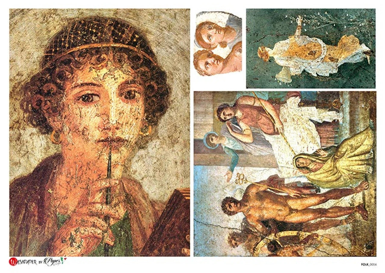 Paper Designs POMPEII ANCIENT City A4 Decoupage Rice Paper #FOLK 0056