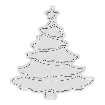 Outline of a Christmas tree with a star on a white background
