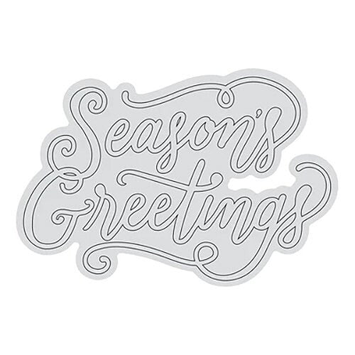 Couture Creations Deck the Halls SEASON'S GREETINGS Clear Stamp #CO728530