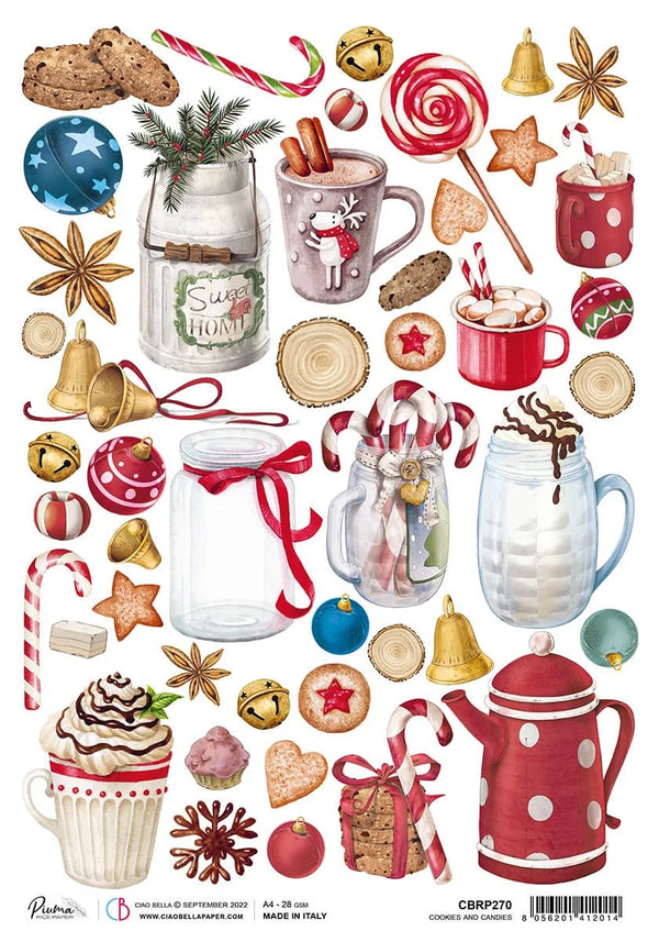 Ciao Bella COOKIES AND CANDIES Rice Paper A4 Mixed Media #CBRP270