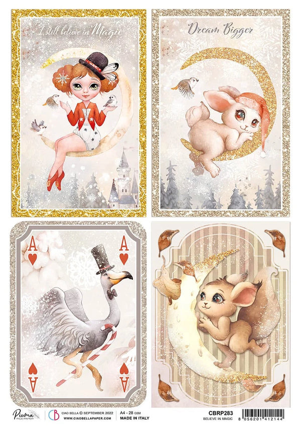 Ciao Bella BELIEVE IN MAGIC Rice Paper A4 Mixed Media #CBRP283