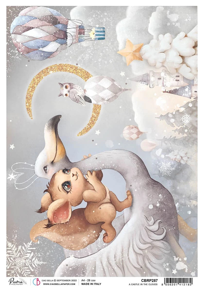 Ciao Bella A CASTLE In The CLOUDS Rice Paper A4 Mixed Media #CBRP287