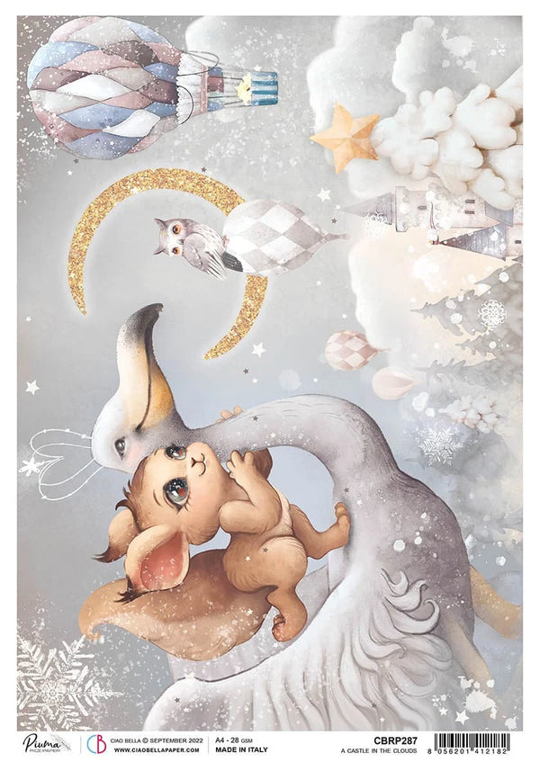 Ciao Bella A CASTLE In The CLOUDS Rice Paper A4 Mixed Media #CBRP287