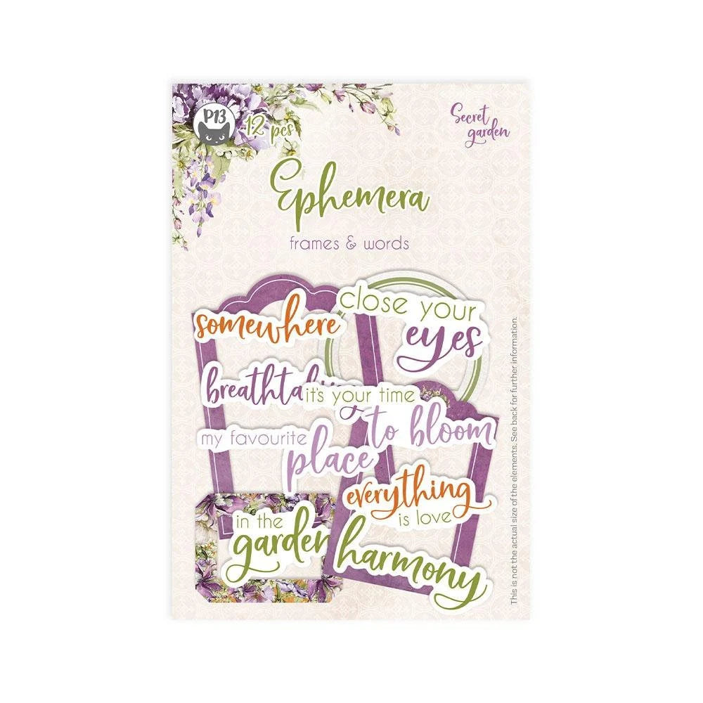 Packaging of 'Ephemera' with decorative text and floral elements on a white background