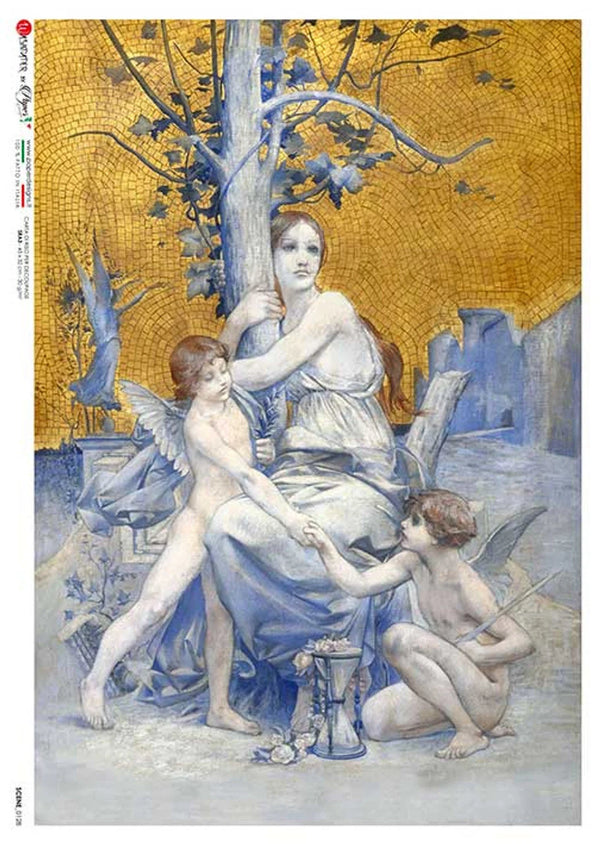 Paper Designs Merson ALLEGORY of TIME A4 Decoupage Rice Paper #SCENE 0128
