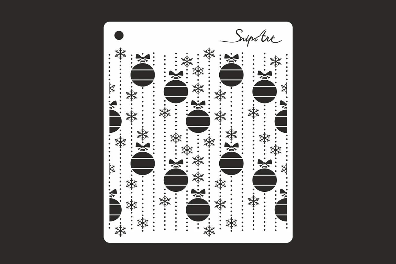 Snipart Cozy Snowflakes BAUBLES Stencil #38269