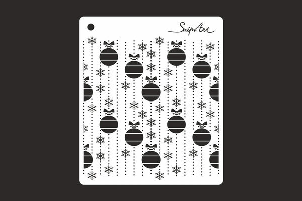Snipart Cozy Snowflakes BAUBLES Stencil #38269
