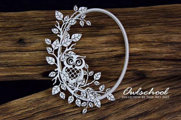 Snipart Owlschool MULTILAYER OVAL FRAME Chipboard #35198