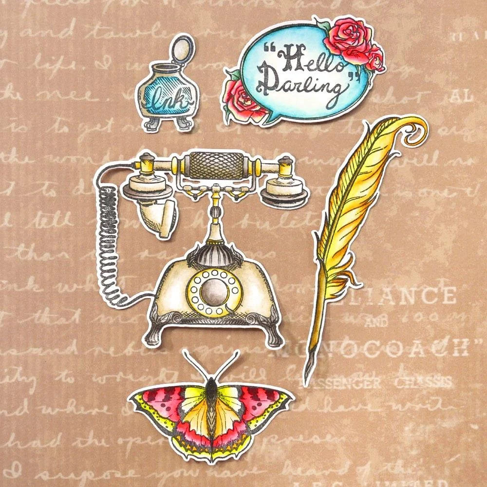Elizabeth Craft Designs HELLO DARLING Clear Stamps #CS281