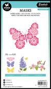 Packaging of Studio Light floral butterfly masks with product details on a white background.