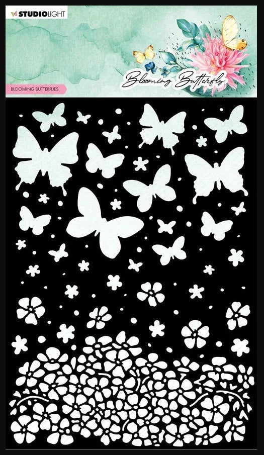 Studio Light BLOOMING BUTTERFLIES Mask STENCIL #MASK169