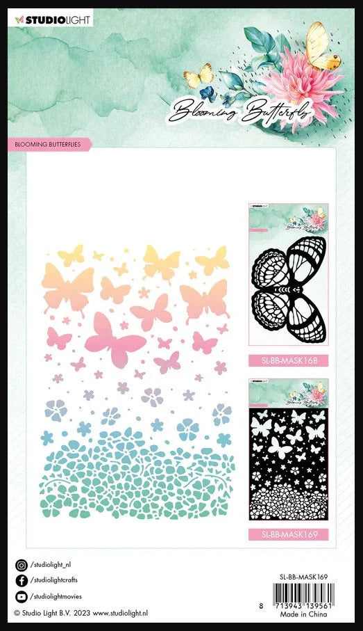 Studio Light BLOOMING BUTTERFLIES Mask STENCIL #MASK169