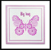 Card with a pink butterfly design and 'Big hug' text on a white background