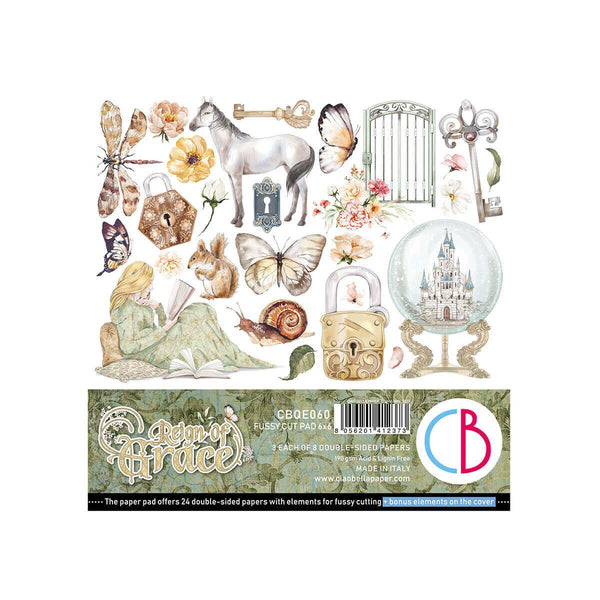 Ciao Bella REIGN OF GRACE 6X6 Fussy Cut Paper Pad 24 Sheets #CBQE060
