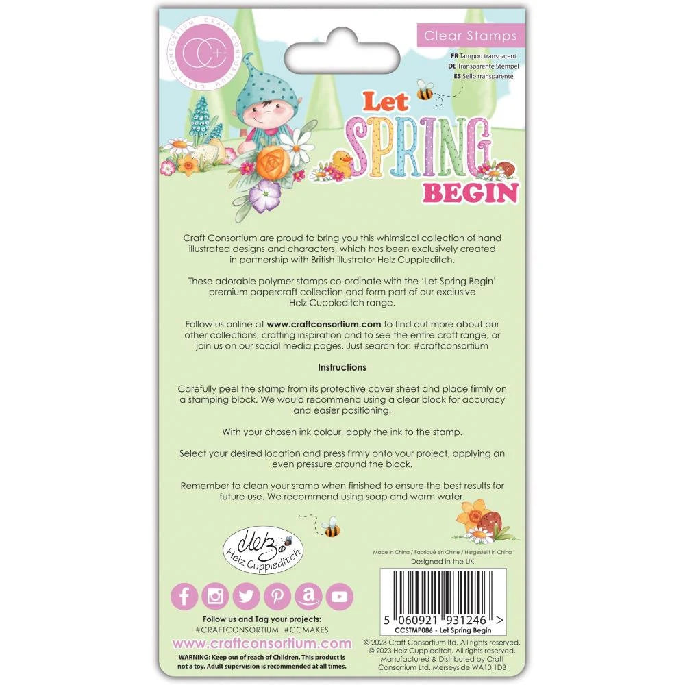 Craft Consortium LET SPRING BEGIN Clear Stamps #CCSTMP086 - Last One!