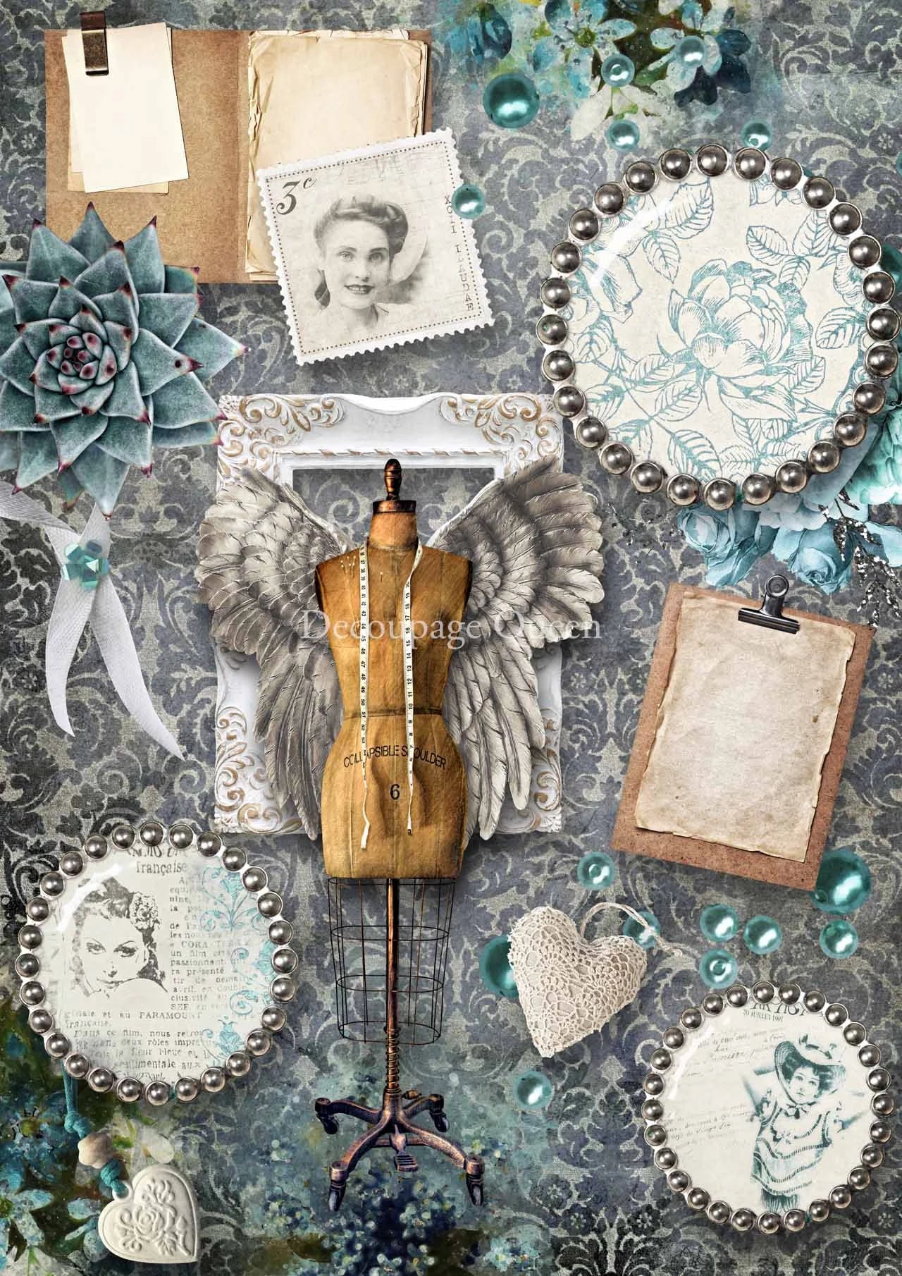 Decoupage Queen THE DRESSING ROOM A4 Rice Paper dqrp0413